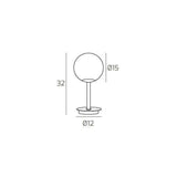 Lume da comodino nero e ottone con sfera in vetro art Clear 1198/P