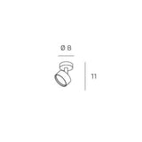 Lampada parete soffitto spot 1 luce GX53 in 3 colori art EDRA 1210/1