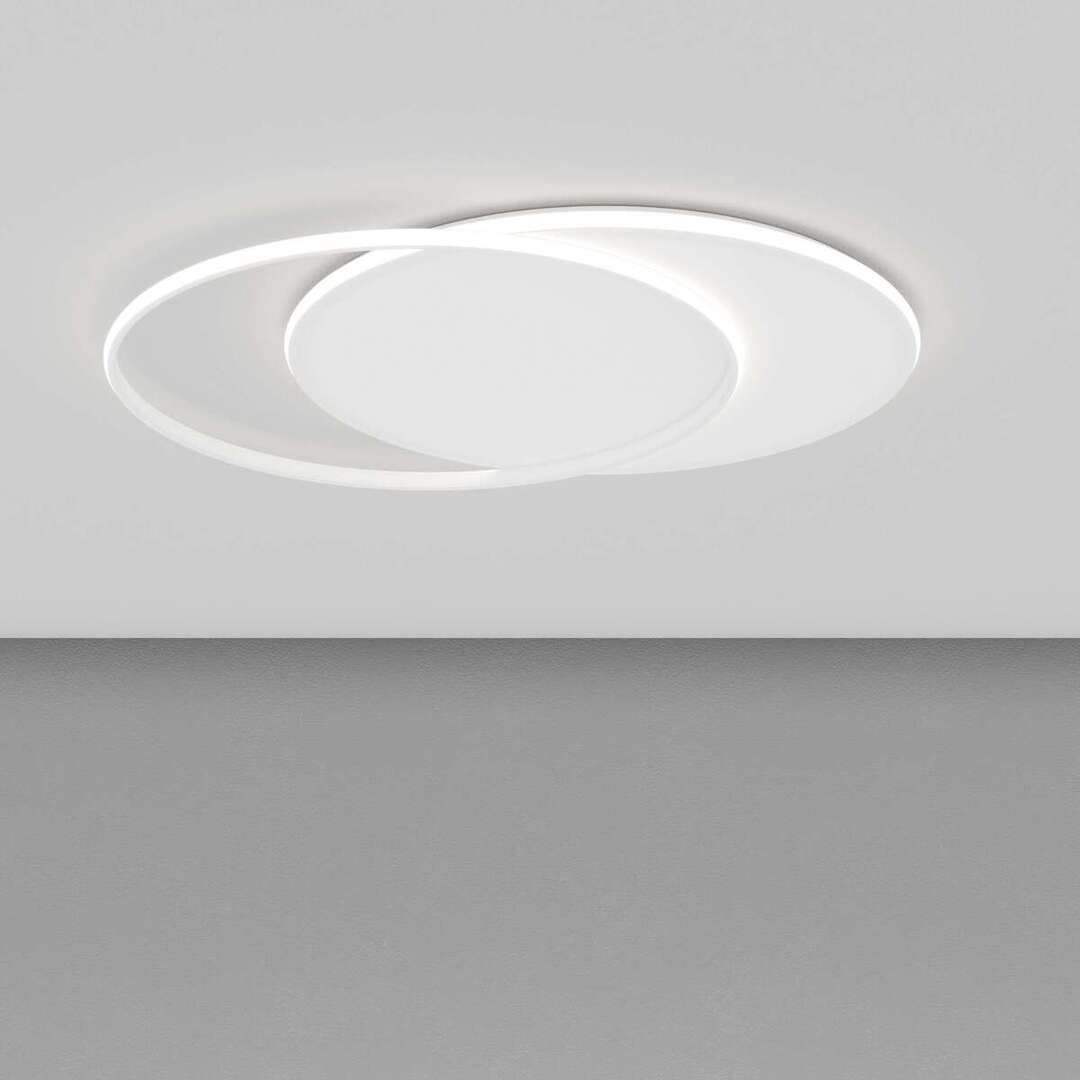 Plafoniera anelli led intrecciati 65w CCT bianco o oro art Mercury 1224/80