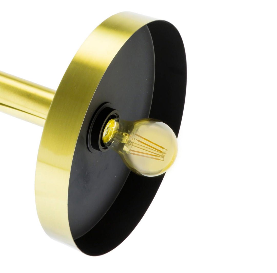 Applique estensibile in metallo nero e oro satinato 1xE27 stile minimal industrial cod.20168