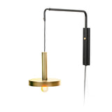 Applique estensibile in metallo nero e oro satinato 1xE27 stile minimal industrial cod.20168
