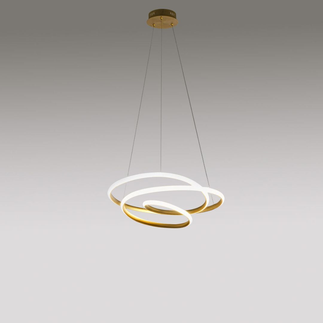 Sosp moderna anello intrecciato led 3 colori Ø50cm DIVA S/P