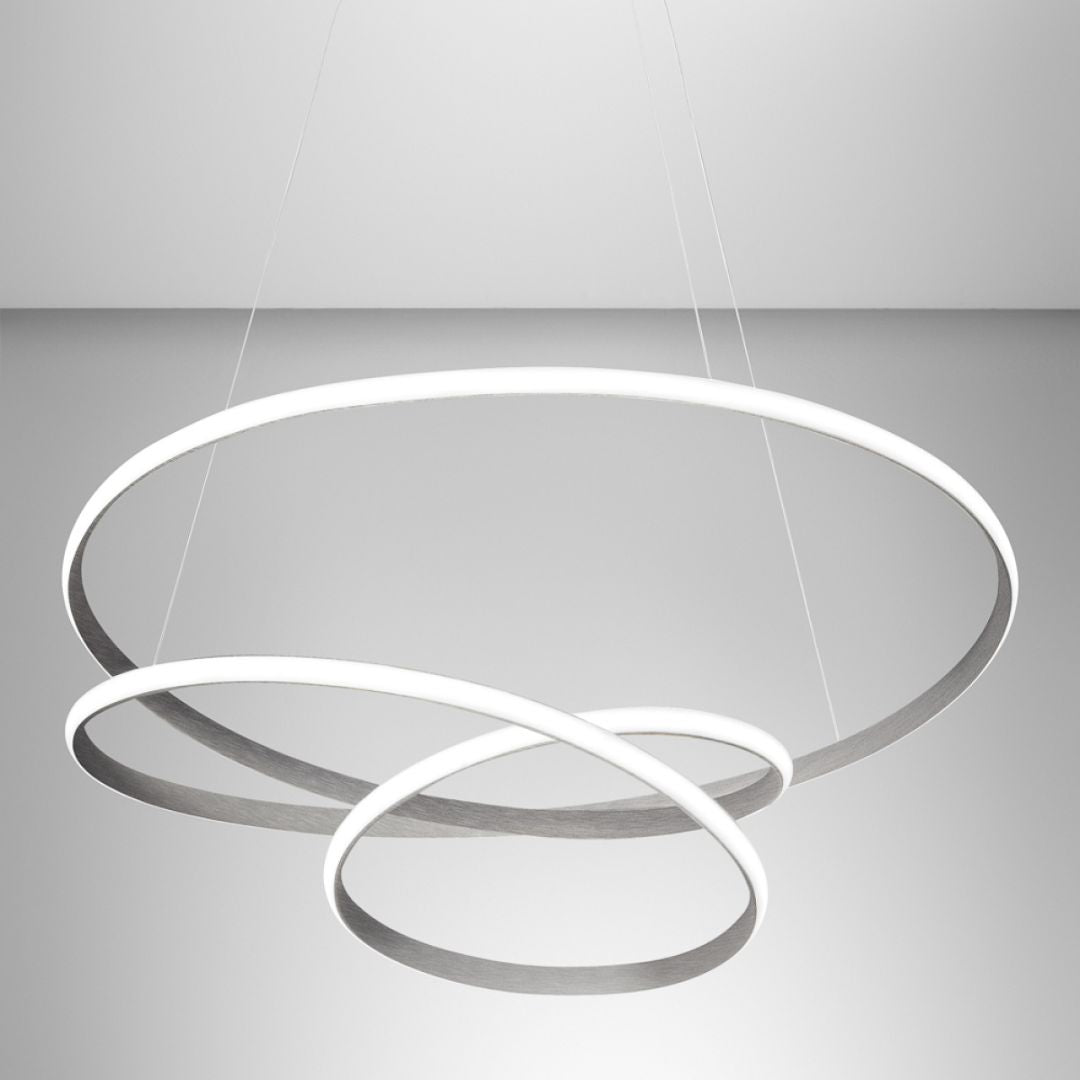 Sospensione moderna anello led intrecciato Ø65cm art DIVA S/G