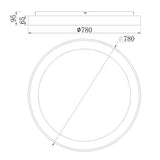 Plafoniera anello led CCT dimmerabile Ø78cm vari colori - NISEKO II