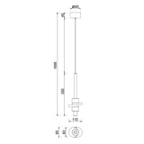 Sospensione da comodino led in alluminio e alabastro art Betty