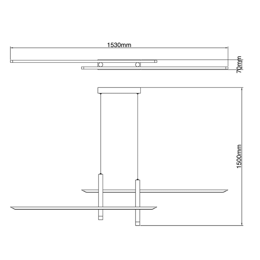 Lampada a sospensione LED Esparta 50W – Bianco/Oro o Nero/Oro