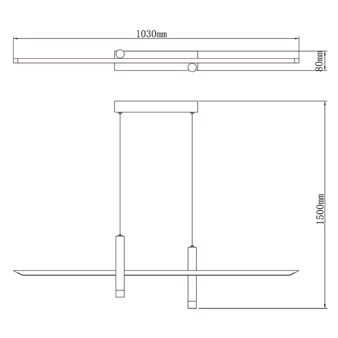 Lampada a sospensione LED Esparta 30W – Bianco/Oro o Nero/Oro