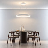 Sospensione moderna anello led Ø80cm bianco o oro art Malika 1216/S80