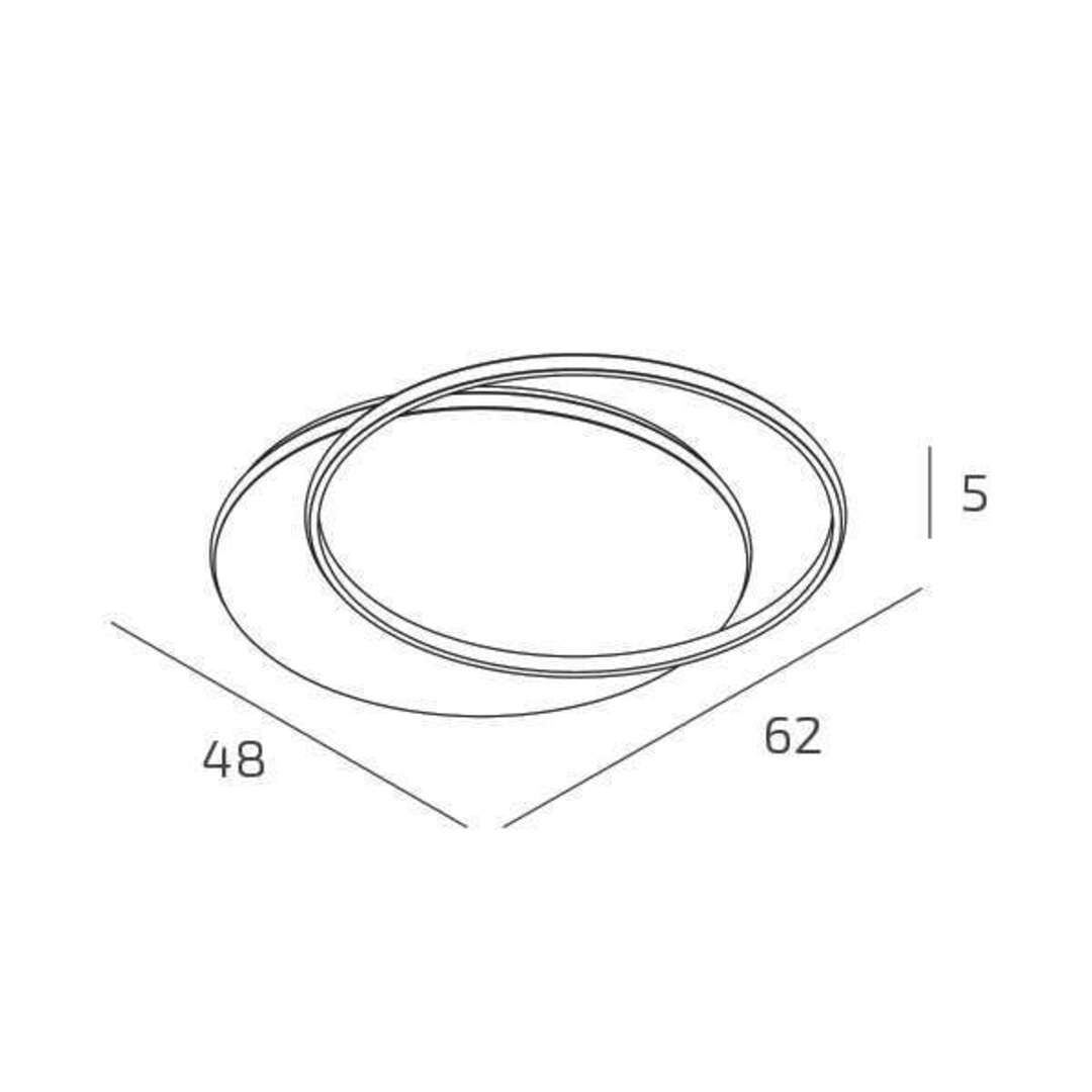 Plafoniera anelli led intrecciati 42w CCT bianco o oro art Mercury 1224/60