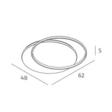 Plafoniera anelli led intrecciati 42w CCT bianco o oro art Mercury 1224/60