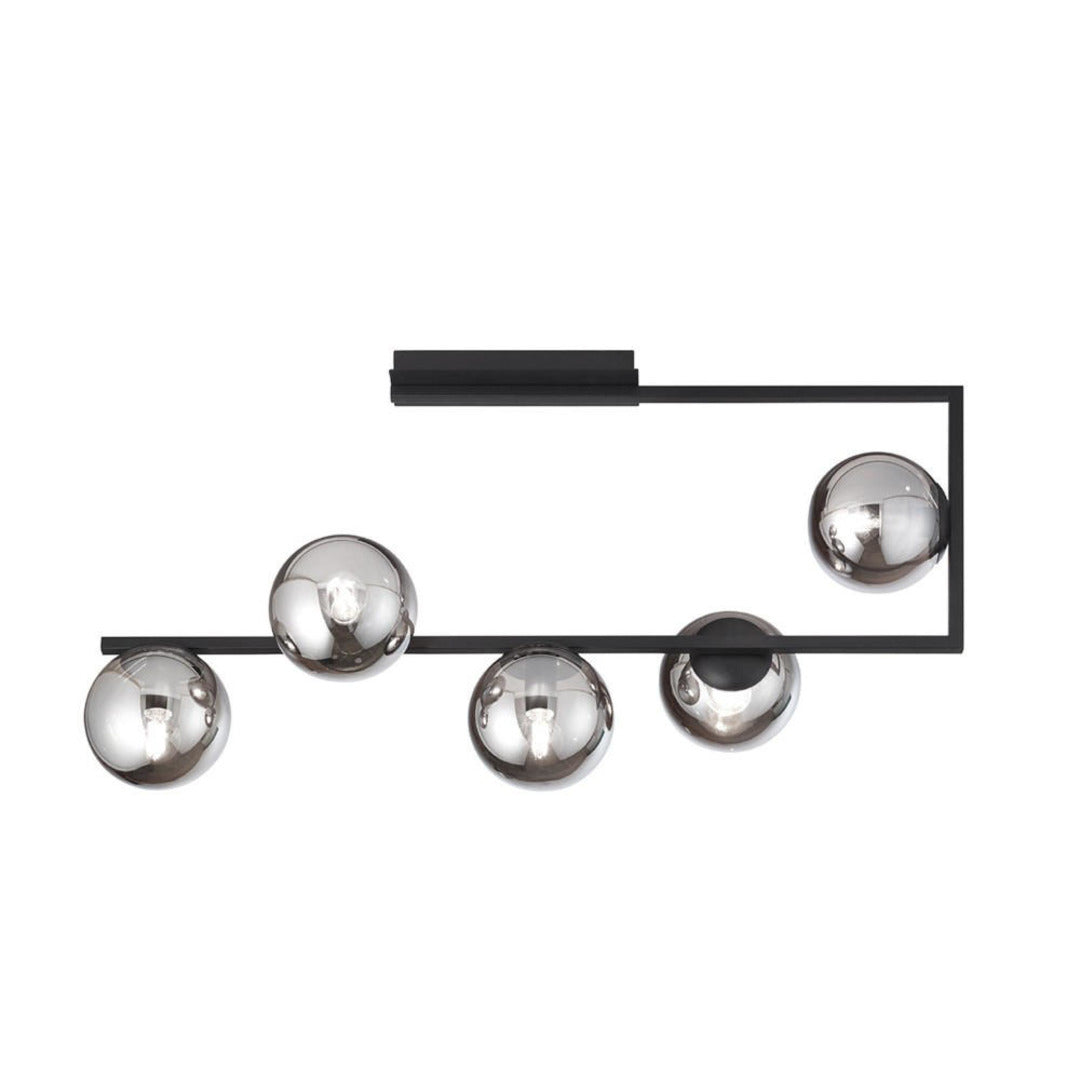 Plafoniera 5 Luci con sfere in vetro soffiato - Oro o Nero - art MONILE PL5