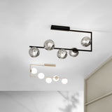 Plafoniera 5 Luci con sfere in vetro soffiato - Oro o Nero - art MONILE PL5