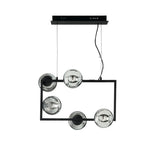 Sospensione 5 Luci con sfere in vetro soffiato - Oro o Nero - art MONILE S5R
