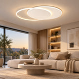 Plafoniera anelli led intrecciati 65w CCT bianco o oro art Mercury 1224/80