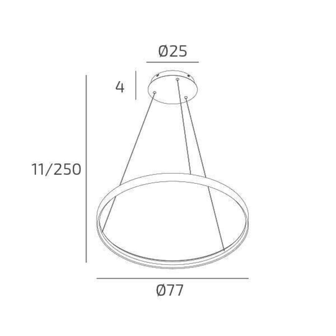 Sospensione moderna anello led Ø80cm bianco o oro art Malika 1216/S80