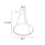 Sospensione moderna anello led Ø80cm bianco o oro art Malika 1216/S80