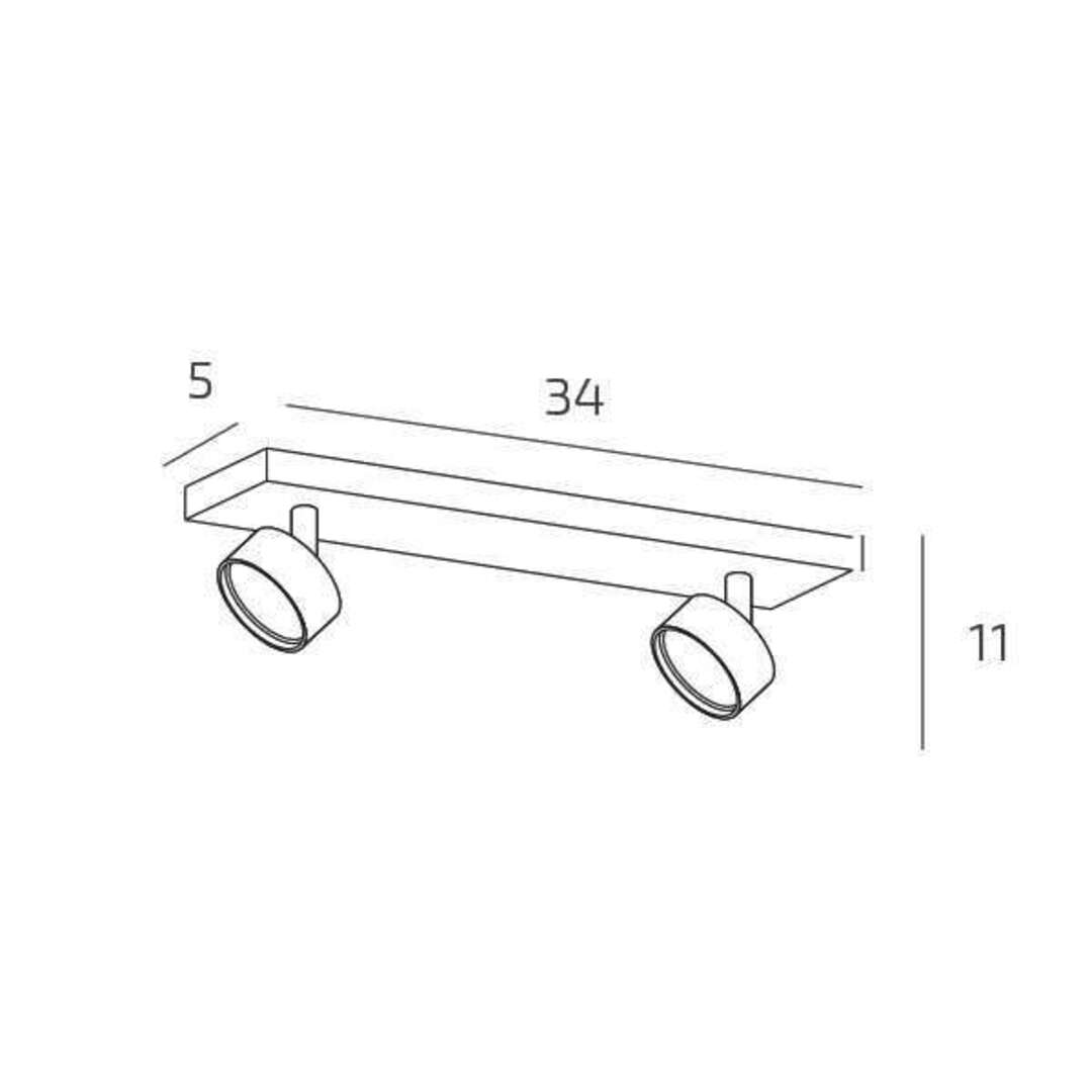 Lampada parete soffitto spot 2 luci GX53 in 3 colori art EDRA 1210/2