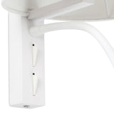 Applique bianco da comodino paralume con puntatore led bianco cod. 64322