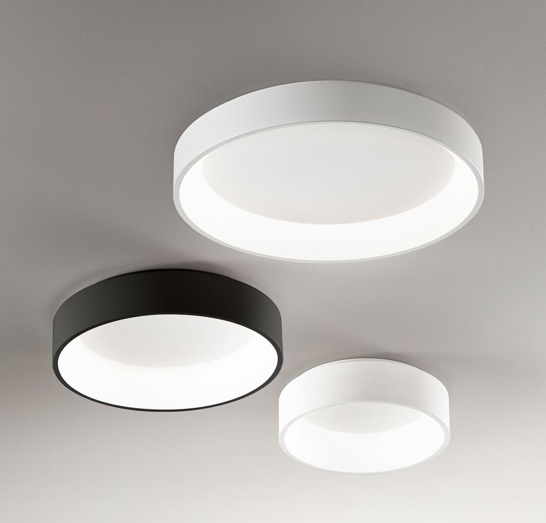 Plafoniera moderna tonda Ø60cm in alluminio verniciato in 5 colori art BAND