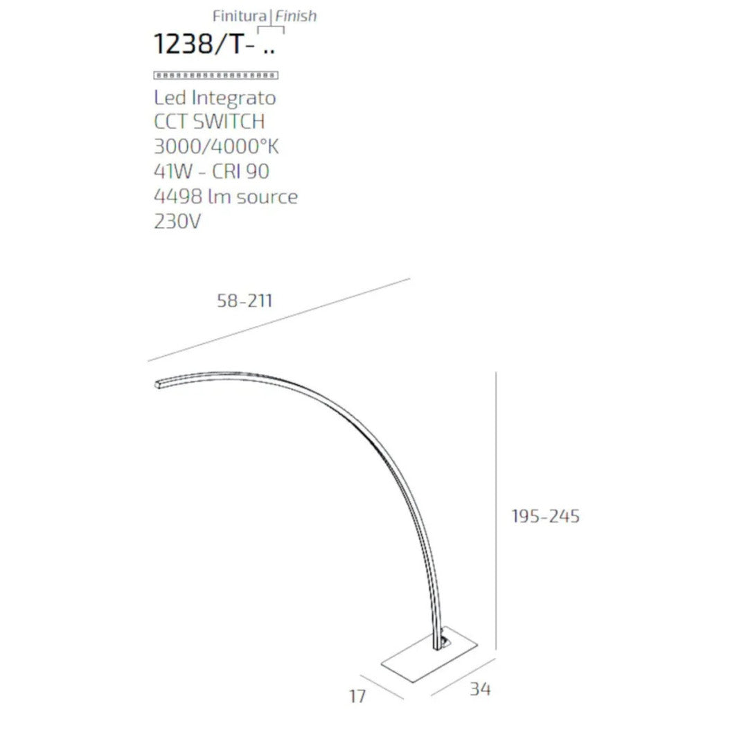 Lampada da terra stelo led design moderno art MIKO 1238