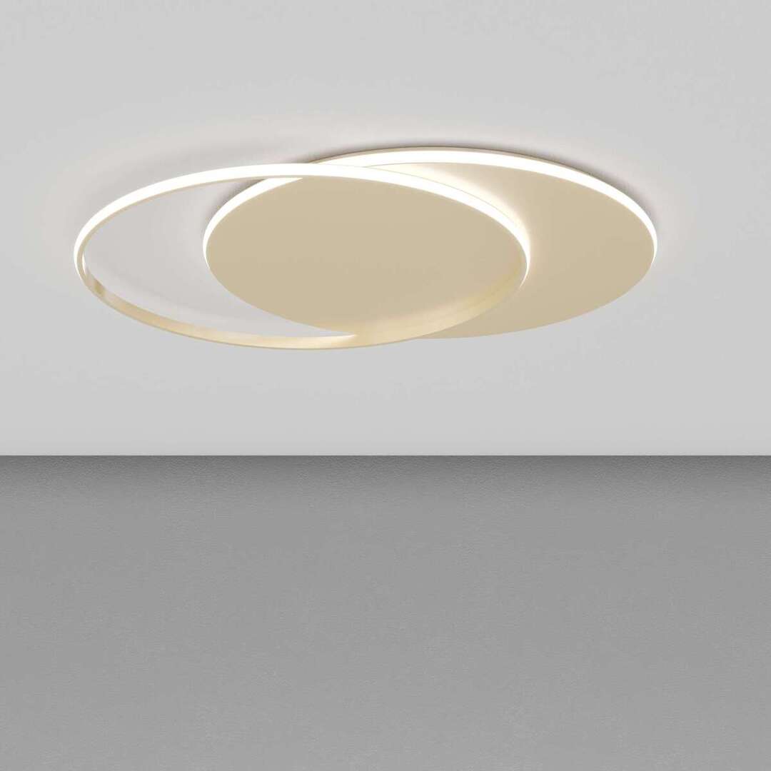 Plafoniera anelli led intrecciati 65w CCT bianco o oro art Mercury 1224/80