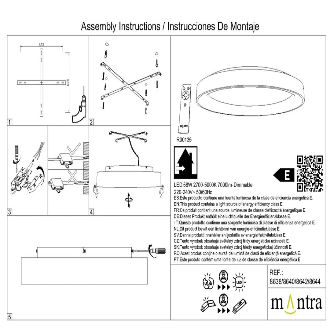 Plafoniera anello led CCT dimmerabile Ø78cm vari colori - NISEKO II